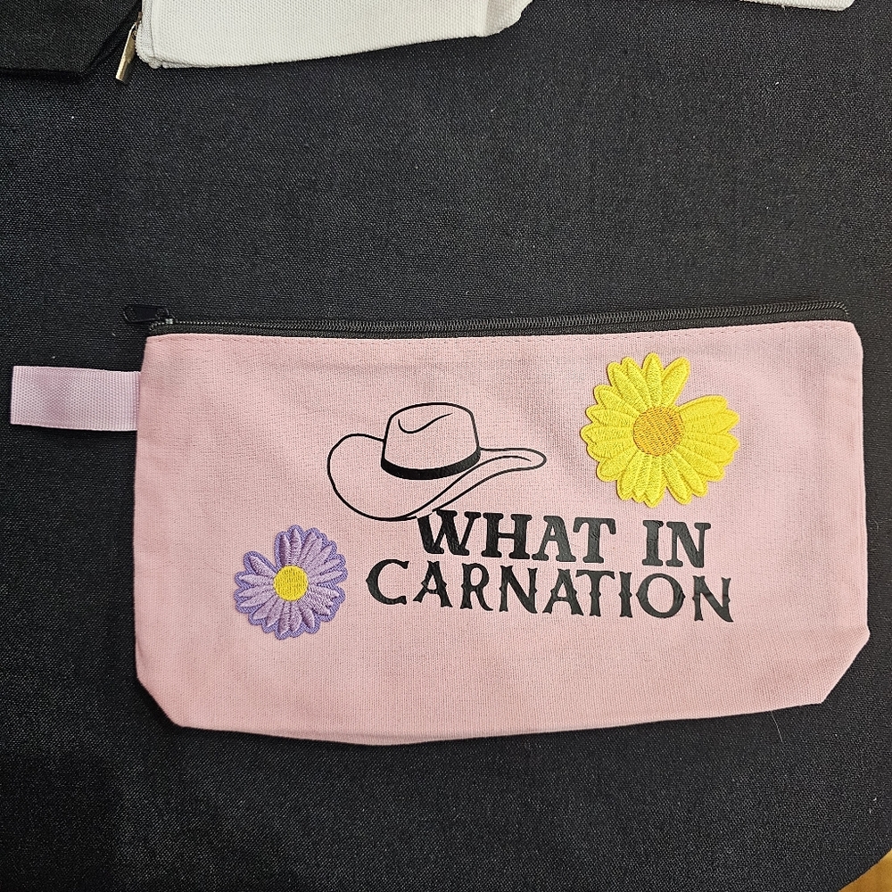 Handmade Beautiful Beacons What in Carnation Light Pink Flower Pouch